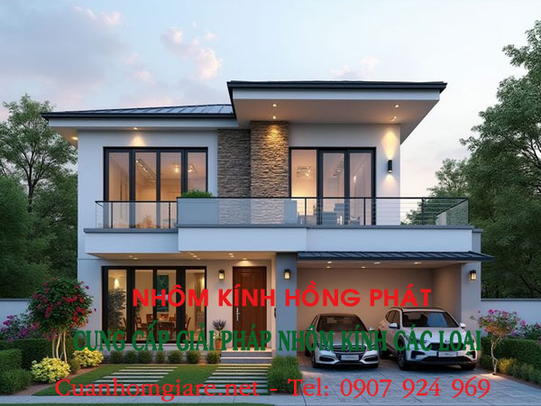 giá thi công lan can kính ban công nhà phố